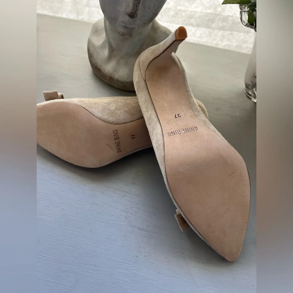 Anine Bing Cream Suede Women's Heels size 37